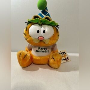 Vintage Garfield Plush 9" Party Animal 10th Anniversary Dakin 1988 With Tags